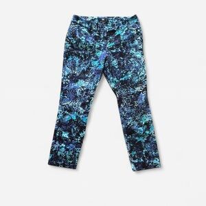 Mossimo Supply Co Blue Capri Pants with Tie-Dye Design